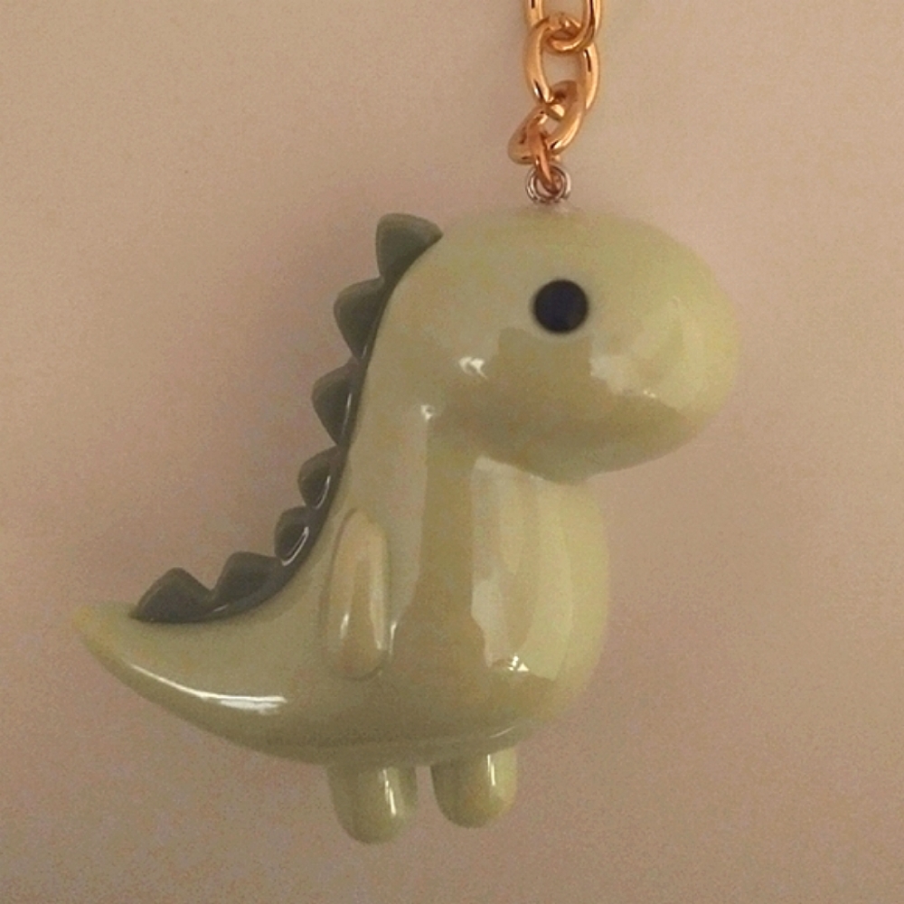 🧁 3/$30 Kawaii Green Dinosaur Keychain NEW